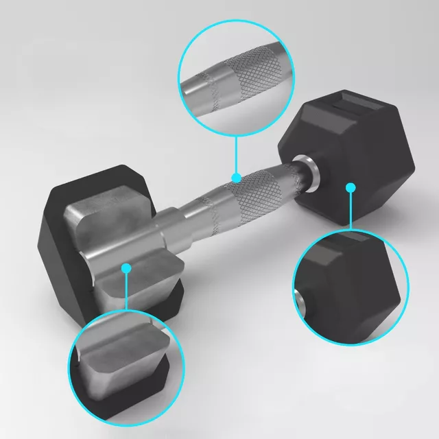 Sechseckige Kurzhantel inSPORTline Hexclusive 25 kg