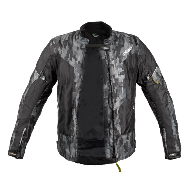 W-TEC Jared Herren Sommer Moto Jacke - Black-Grey Digi-Camo