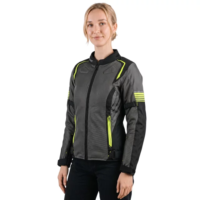 W-TEC Jelsa Damen Sommer-Motorradjacke - šedá-fluo