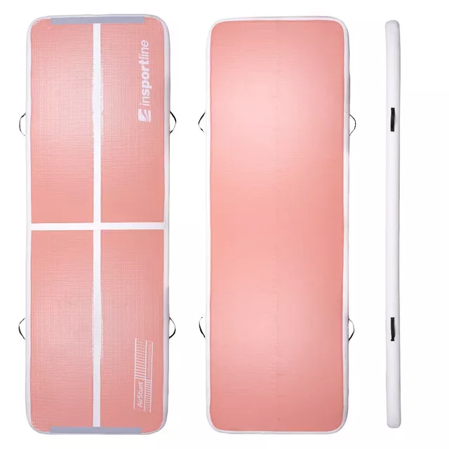 Airtrack inSPORTline Airstunt 300x100x10 cm korallenrosa mit elektrischer Pumpe