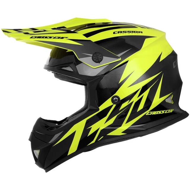 Cassida Cross Cup Two Motocross Helm - orange hivis/weiss/schwarz/grau