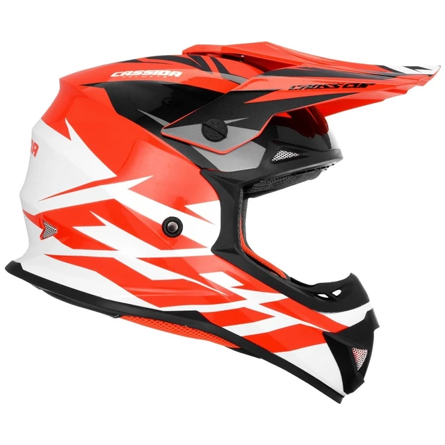 Cassida Cross Cup Two Motocross Helm - orange hivis/weiss/schwarz/grau