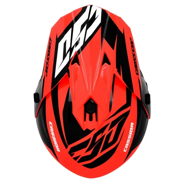 Cassida Cross Cup Two Motocross Helm - orange hivis/weiss/schwarz/grau