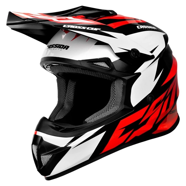 Cassida Cross Cup Two Motocross Helm - orange hivis/weiss/schwarz/grau - rot/weiss/schwarz
