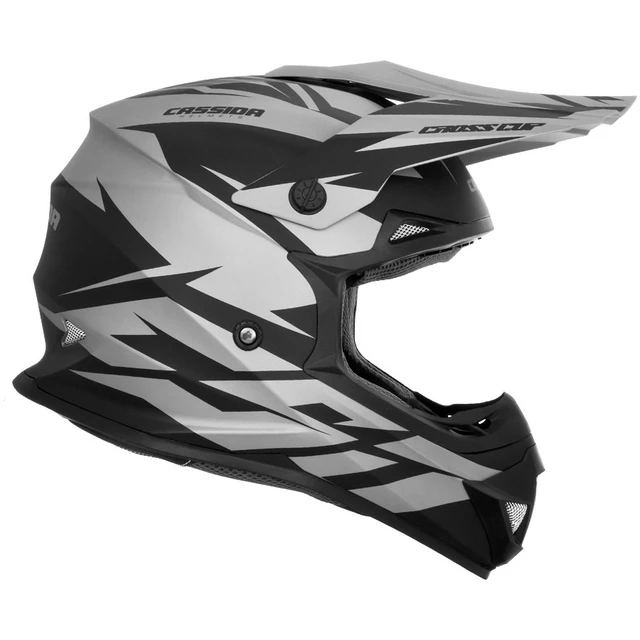 Cassida Cross Cup Two Motocross Helm - orange hivis/weiss/schwarz/grau