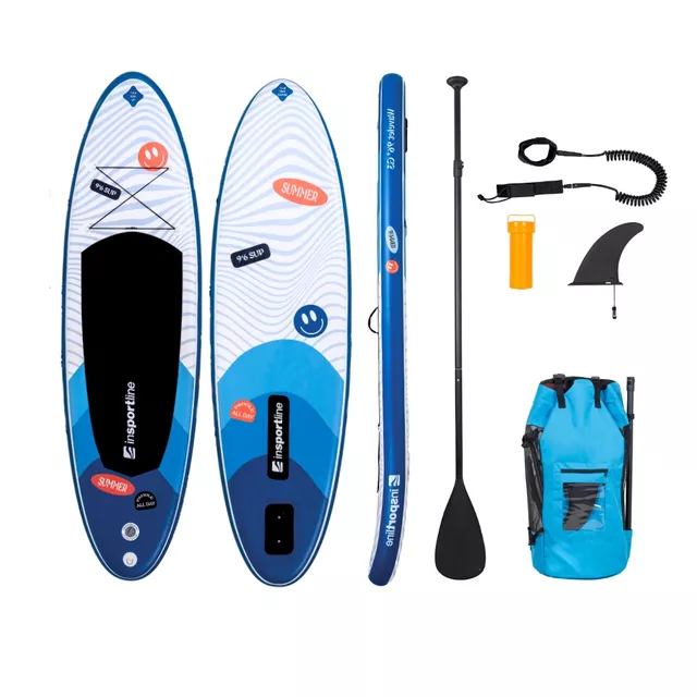 Paddleboard mit Zubehör inSPORTline Wavelet 9'6" - rosa - blau