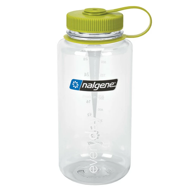 NALGENE Wide Mouth 1 l Outdoor-Trinkflasche - Spring Green 32 WM - Clear 32 WM