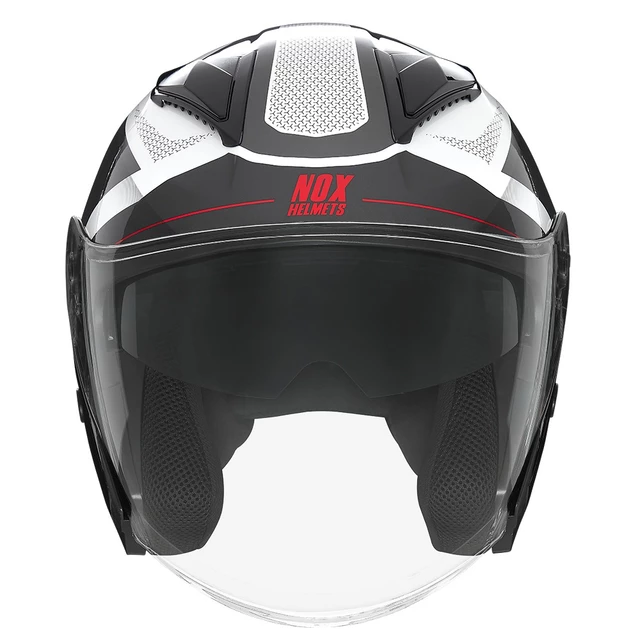 Motorradhelm NOX N129 Triom weiß-rot