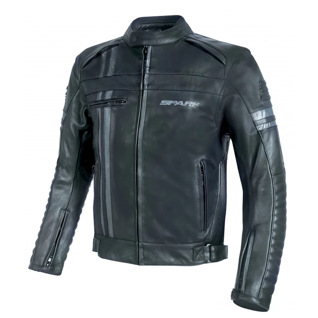 Spark Brono Evo Herren Leder Motorradjacke - schwarz - schwarz