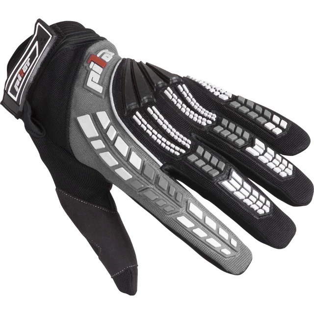 Kinder Motocross-Handschuhe Pilot - schwarz-blau - schwarz-grau