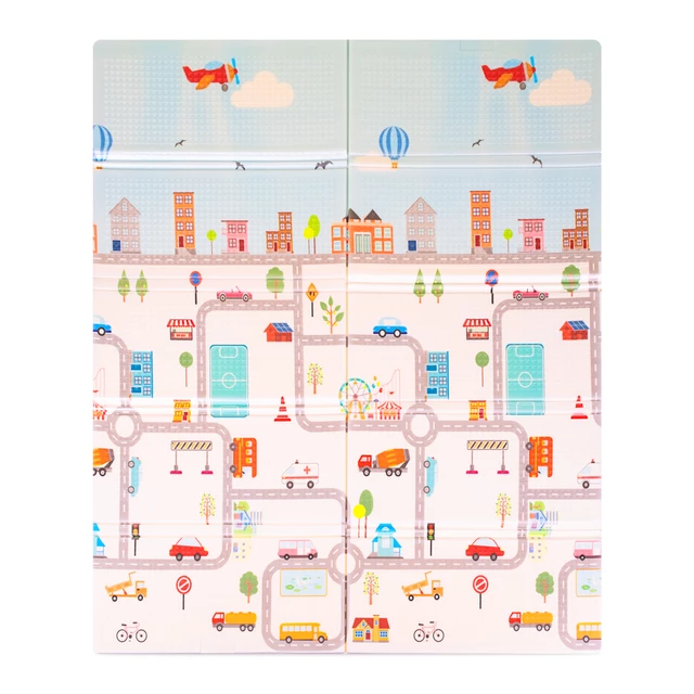 Faltbare Kindermatte inSPORTline Michlino 180x160x1,2 cm - Zvířátka abc/Zvířatka louka