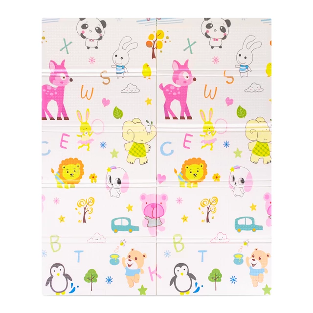 Faltbare Kindermatte inSPORTline Michlino 180x160x1,2 cm - Zvířátka abc/Zvířatka louka