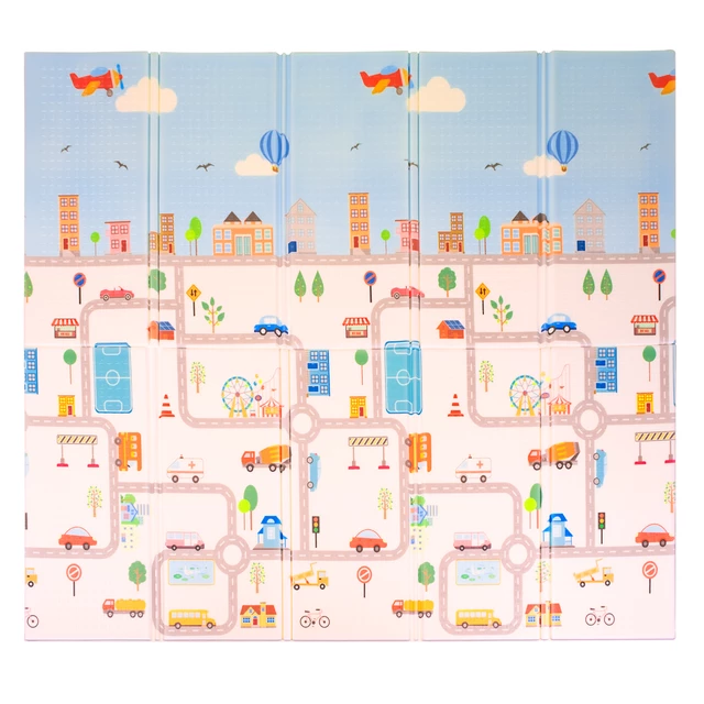Faltbare Kindermatte inSPORTline Michlino 150x180x1,2 cm - Safari/Silnice
