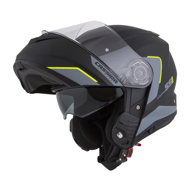 Cassida Compress 2.0 Refraction Motorradhelm - gelb hivis/schwarz/grau
