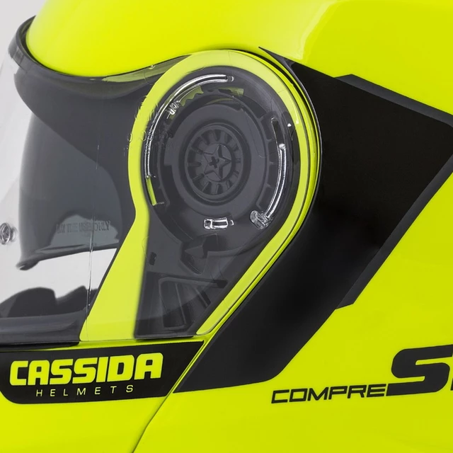 Cassida Compress 2.0 Refraction Motorradhelm - gelb hivis/schwarz/grau