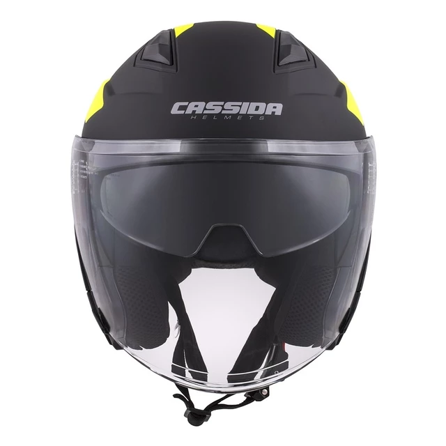 Cassida Jet Tech Corso Motorradhelm - schwarz matt/gelb hi-vis