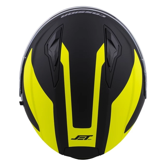 Cassida Jet Tech Corso Motorradhelm - schwarz matt/gelb hi-vis