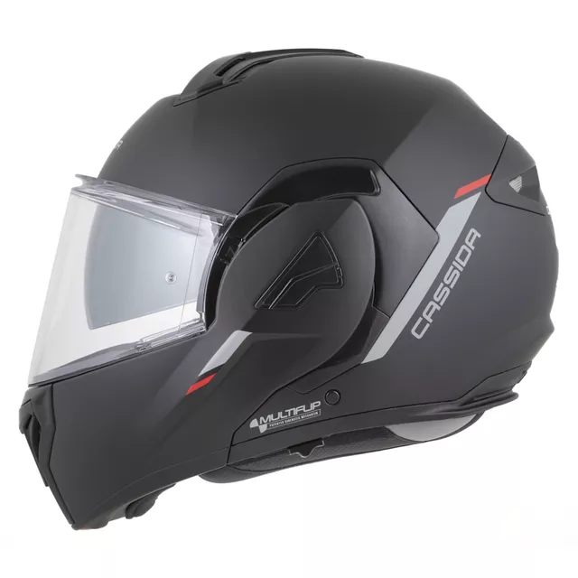 Cassida MultiFlip Solid P/J Klapp-Motorradhelm - černá matná/červená/šedá