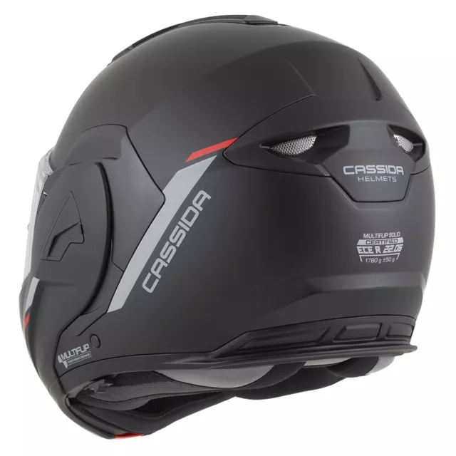 Cassida MultiFlip Solid P/J Klapp-Motorradhelm - černá matná/červená/šedá