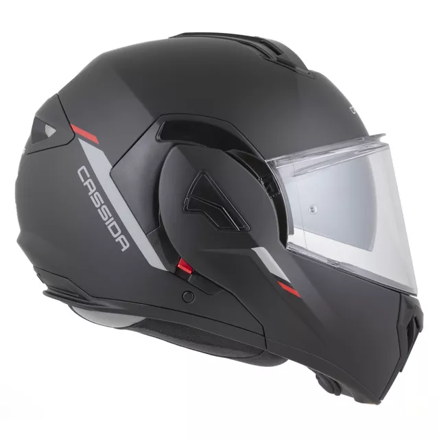 Cassida MultiFlip Solid P/J Klapp-Motorradhelm - černá matná/červená/šedá