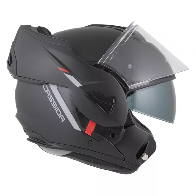 Cassida MultiFlip Solid P/J Klapp-Motorradhelm - černá matná/červená/šedá