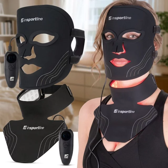 Infrarot-LED-Maske „inSPORTline Radora“ und Maske für Hals und Dekolleté „Rademis“ 2500 mAh