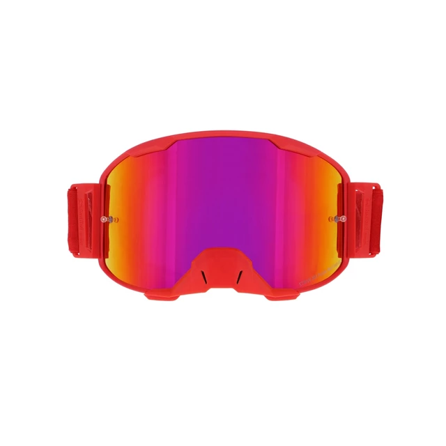 Motocross-Brille RedBull Spect Strive Panovision, rot matt, lila Spiegelplexi
