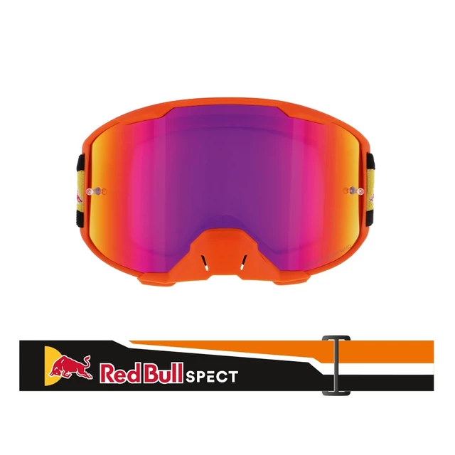 Motocross-Brille RedBull Spect Strive, orange matt, lila verspiegeltes Plexiglas