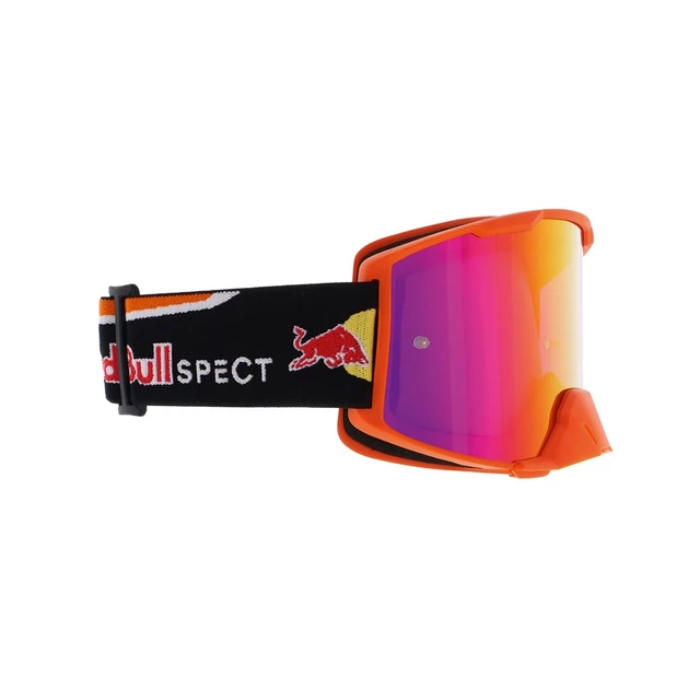 Motocross-Brille RedBull Spect Strive, orange matt, lila verspiegeltes Plexiglas