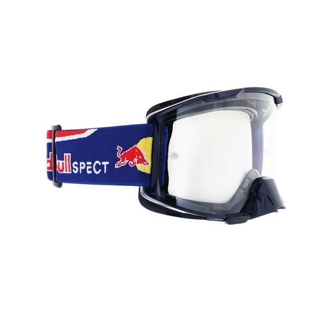Motocrossbrille RedBull Spect Strive dunkelblau matt, klares Plexiglas