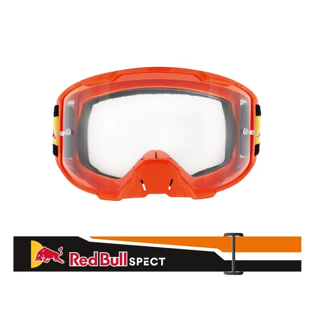 Motocross-Schutzbrille RedBull Spect Strive, orange matt, klares Plexiglas