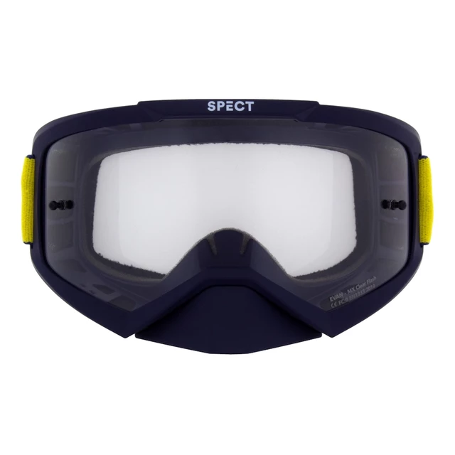 Motocross-Schutzbrille RedBull Spect Evan, blau matt, klares Plexiglas