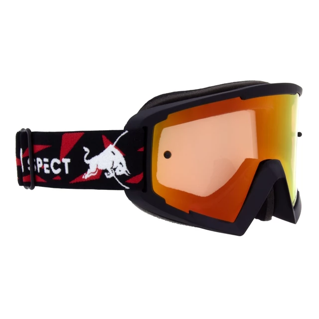 Motocrossbrille RedBull Spect Whip, schwarz matt, rot verspiegeltes Plexiglas