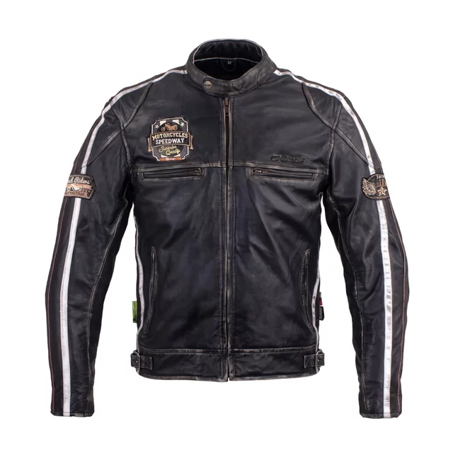 W-TEC Sheawen Vintage Herren Leder Motorradjacke - schwarz