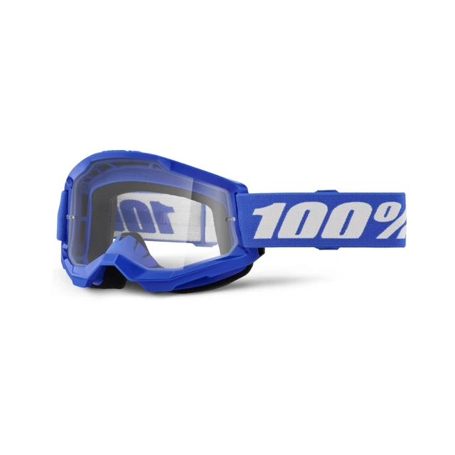 Motocrossbrille 100% Strata 2 Neu - Orange, čiré plexi - Blue, čiré plexi