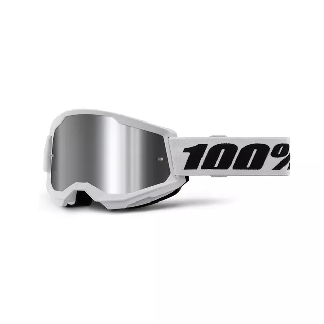Motocrossbrille 100% Strata 2 New Mirror - Neon žluté, růžové plexi - Bílé, stříbrné plexi