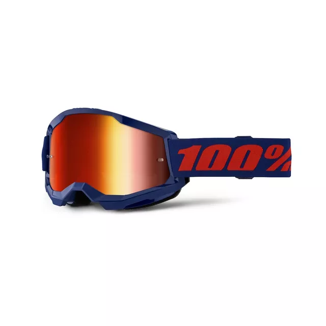 Motocrossbrille 100% Strata 2 New Mirror - Neon žluté, růžové plexi - Modré, červené plexi