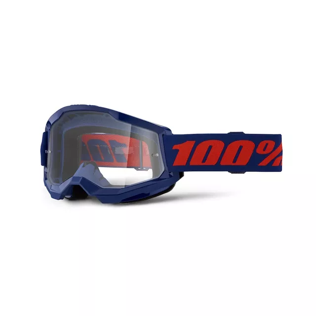 Motocrossbrille 100% Strata 2 Neu - Orange, čiré plexi - Blue-Red modro-červená, čiré plexi