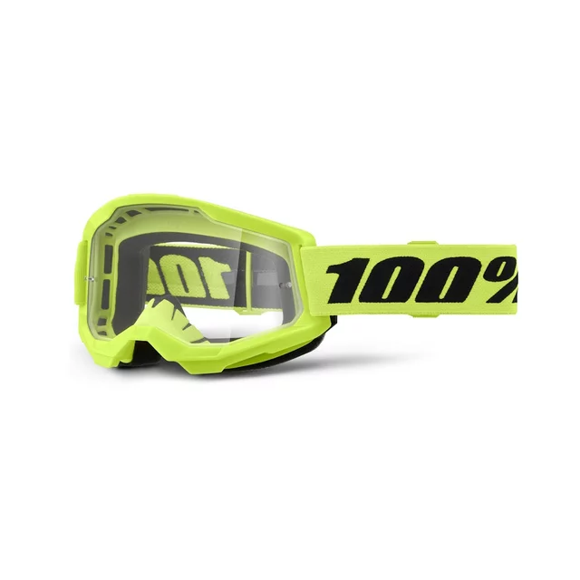 Motocrossbrille 100% Strata 2 Neu - Orange, čiré plexi - Neon Yellow, čiré plexi