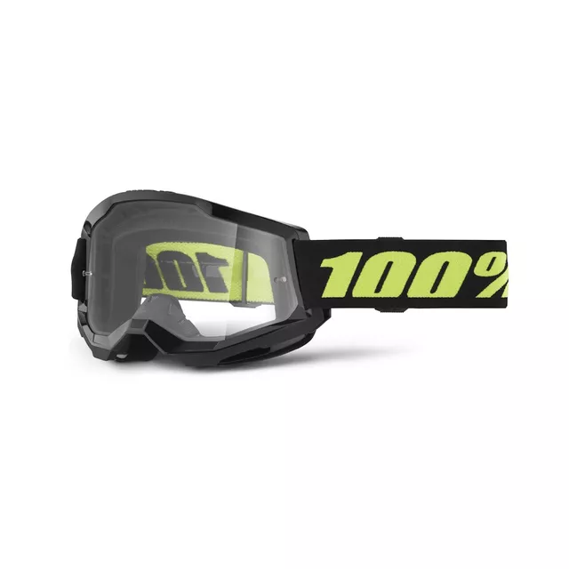 Motocrossbrille 100% Strata 2 Neu - Orange, čiré plexi - Solar černé, čiré plexi