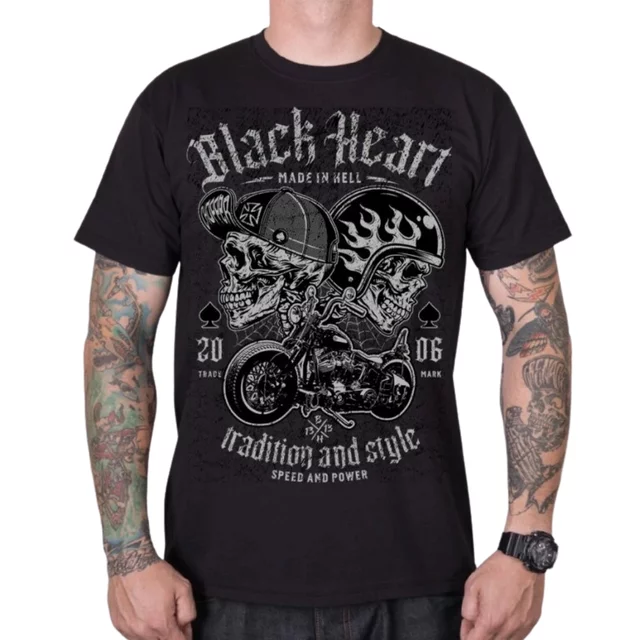 T-shirt BLACK HEART Traditionell und stilvoll - schwarz - schwarz