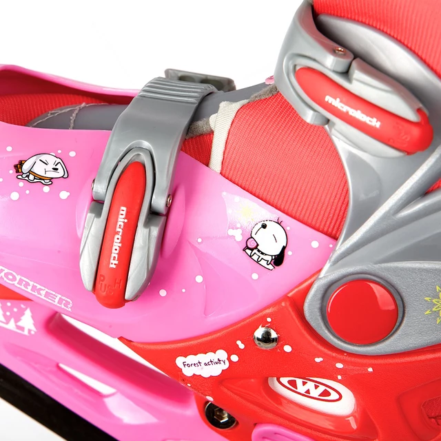 Kinder-Schlittschuhe WORKER Kelly - rosa-rot