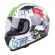 W-TEC FS-815G Tagger Green Kinderintegralhelm - weiss-grün mit Graphik - weiss-grün mit Graphik