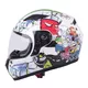 W-TEC FS-815G Tagger Green Kinderintegralhelm - weiss-grün mit Graphik