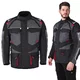 W-TEC Burdys Evo Herren-Motorradjacke - schwarz-grau-grün - schwarz-grau-rot