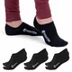 Unsichtbare Socken aus Bambus inSPORTline Silvatic Noshow AG+ antibakteriell - 3 Paar - schwarz - schwarz