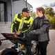W-TEC Barbata Damen-Motorradjacke - černo-šedo-růžová