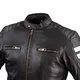 Herren Leder Motorradjacke W-TEC Stripe - schwarz mit beigen Streifen