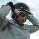 Motocrossbrille 100% Barstow Lucien, silbernes Plexiglas