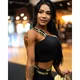 Damen Sport-BH mit hohem Halt Nebbia INTENSE Asymmetrisch 841 - Schwarz/Gold